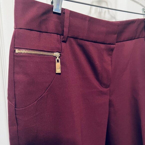 Chaus New York-Women's Size 8 Stretch Burgundy/Gold Ankle Pants-Casual-Comfy - Picture 4 of 15